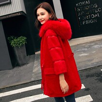Zqqz fur coat women's long fox fur collar wool fur coat 2016 new 1682