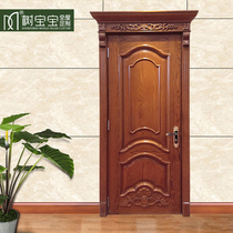 Eurostyle carved wooden door solid wood composite baking varnish indoor door bedroom door flat open door suit door with head Roman column
