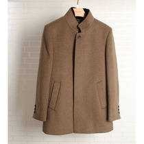 Value counter 56 wool otter rabbit stand-up collar mens business camel autumn and winter woolen coat jacket 10800