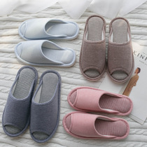 Japanese summer indoor home household cloth slippers female men guest non-slip mute floor sandals and slippers couple spring and autumn