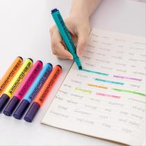 Fluorescent marker stroke focus Japanese triangle pen holder solid highlighter candy color marker pen set
