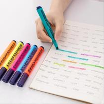 Fluorescent marker stroke focus Japanese triangular pen holder Solid highlighter Candy color marker set for students