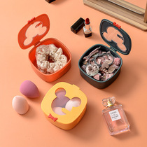 Portable first decorated box hair accessories Viner Mini carry-on nail box Children cute card-issuing leather gluten head rope finishing