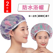 Summer waterproof shower cap female Bath adult cap cute hair mask care Bath home kitchen oil-proof smoke cap