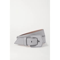 Classic paragraph] Alaïa female light grey leather buckle belt NAP quite