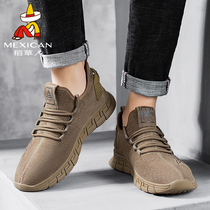 Scarecrow mens shoes autumn and winter new one-pedal breathable deodorant sports casual shoes wild shoes men