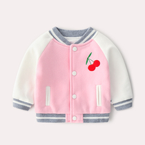 Baby Little Jacket Woman Ocean Gas Spring Autumn Winter Princess Kid Jacket Infant 1-3 Year Old Korean Version Baby Spring Clothing