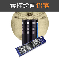 Sketch pencil 2H painting special pencil 10B8B12B thick charcoal soft charcoal hard charcoal pencil art painting art examination sketching sketches beginner painting sketch pencil matte monochrome