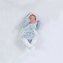 Korean version of spring and autumn girls Baby Baby Full Moon dress lace triangle dress dress jumpsuit climb suit