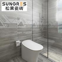 Pinecone simple gray wood grain matte porcelain piece toilet kitchen glazed tile wall tile non-slip floor tile 300 600