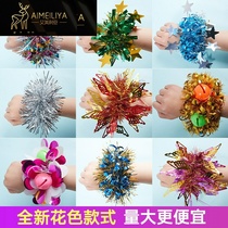 Aerobics dancing hand flower square dance cheerleading children student kindergarten dance performance bracelet hand bell