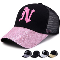 New Korean reflective sequin mesh hat spring and summer sun visor cap men and women sunscreen casual baseball cap sun hat