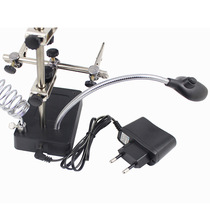 New products manufacturer wholesale three multiples LED lamp lighting auxiliary bracket multifunction desktop magnifier 16129-C