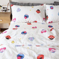 Japanese pure cotton washed double layer yarn 100% cotton naked nude cartoon three-piece set four-piece soft cute students