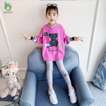 Girls Sweatshirt Spring and Autumn 2021 New Chinese Children Girl Autumn Korean Cartoon Childrens Style Long Sleeve Top