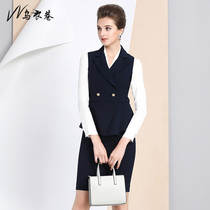 Career suit vest bank overalls commuter business OL dress British womens suit horse clip overalls women