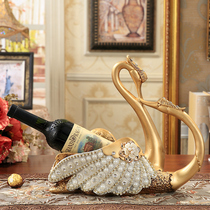 Swan red wine rack ornaments creative home living room partition wine cabinet crafts family furnishings interior decorations