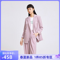 LILY2022 Spring new womens clothing metropolitan business commute Temperament Pure color Slant Flap Loose Suit Jacket