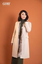 Mongolian high-end cashmere GOBI classic three-grain buckle suit coat medium and long cashmere coat cover