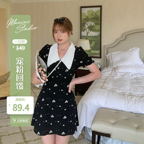 (Pet feedback : 60% off buying non - quality problems do not change ) Black broken flower dress sniff