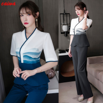 New foot bath technician uniform high-end beauty salon beautician work clothes womens temperament foot massage massage foot clothes summer