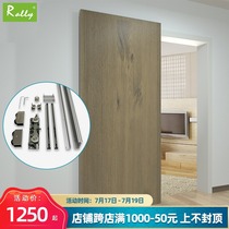 Ghost door hardware accessories A full set of modern simple double buffer trackless moving door Barn door Wooden door Invisible hanging rail