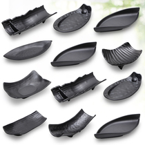 Black Melamine Day Style Profiled Creative Cutlery Plastic Imitation Porcelain Plate Dish for commercial dishes Dish Cold Dish small to eat snacks