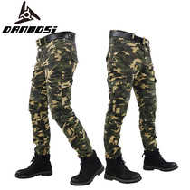 Motorcycle racing locomotive riding retro nostalgic jeans camouflage with built-in protective elastic pull multi-bag hot sell