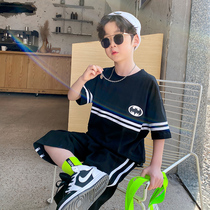 Boy short sleeve suit tide red handsome clothes childrens clothing summer 2021 summer new middle and Big Boy