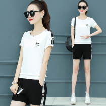 BBQ 2020 summer new European freight moving suit suit female Korean version of loose casual Western style summer two-piece suit