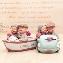 Creative old man Old Lady ornaments husband and wife couple home decoration ornaments to send grandparents wedding memorial ceremony