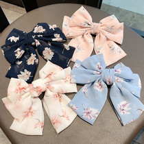 Japanese Super fairy chiffon big bow hairclip hair accessories fresh and sweet floral spring clip hairpin headgear