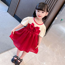 Girls skirt Summer thin short sleeves little girl princess dress 2022 new summer and baby girl childrens dress