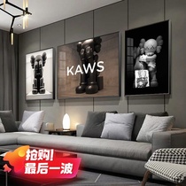 Kaws hanging picture triple violent bear doll tide brand living room decoration net red sofa hanging picture light luxury style simple animation