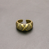Old Nine Foye same ring open beer artifact Korean bronze food ring ins tide ring