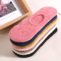 Coral velvet winter shallow mouth cute invisible thick plus velvet warm winter floor socks wool New
