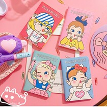 Korean ulzzang cartoon cute printing soft girl pu ID bag passport bag student multi-function wallet card bag