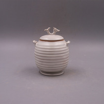 Antique porcelain Jingdezhen crafts ornaments ceramic tea cans Ru kiln household tea set ornaments antique collectibles