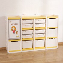 Childrens toy containing shelf solid multilayer headboard lockers Bedroom baby Toy shelf finishing bookshelves