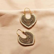 National Wind Fever Selling Ear Decoration Exagrased Heart-shaped Earring Retro Bohemia Hand Winding Ear