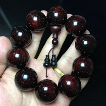 Authentic full Gold Star text play Indian small leaf rosewood hand string 2 5 men and women old material 25mm Buddha beads bracelet