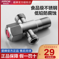 Wrigley triangle valve stainless steel one-in-two-out three-way angle valve switch water-stop valve 4-point interface AE5211