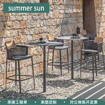 Outdoor rattan knitted table and chairs Courtyard Open-air Outdoor Terrace Garden Dining Table And Chairs Combined Dining Room Café Exterior Swing Furniture