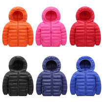Childrens down cotton clothes in childrens winter clothing light and thin section baby boy girl cotton quilted quilted padded jacket childrens clothing