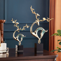 Plum Blossom Deer Swing Piece Nordic Light Extravagant Modern Living Room Wine Cabinet TV Cabinet Genguan Adornment European Style Deer American Pendulum