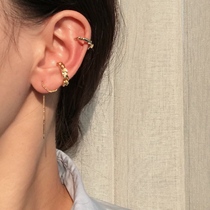 White Great Aunt 89 Japan-ROK Ear Bone Clip Flow Suear Thread Lukewarm Wind One-piece Earrings Laminated Ear Clip Without Earthy Ear Accessories