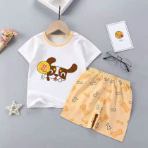 Small and beautiful new baby Summer Childrens cotton suit boys T-shirt girls half-sleeve boys shorts childrens clothing