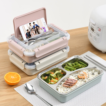 304 stainless steel insulated lunch box grid bento lunch plate Children primary school students office workers portable partition lunch box