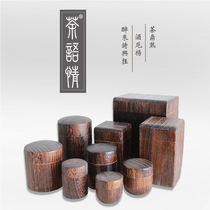 Chinese style solid wood portable tea storage tank sealed can packaging box manual moisture-proof flower tea storage can tea accessories