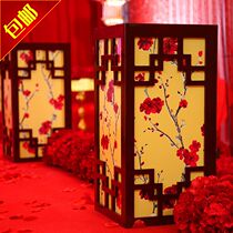 Wedding props new Chinese square pillars kapok with lights plum blossoms stage wedding arrangements
